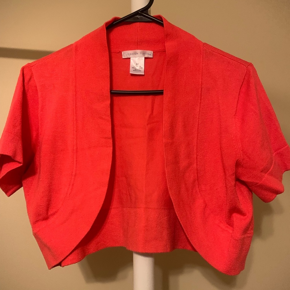 Orange Cropped Cardigan